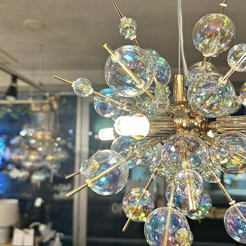 バブルシャンデリア LEDペンダント照明　シャボン玉 ガラス バロン バブルシャンデリア ペンダントライト 6灯 ガラス バブルシャンデリア