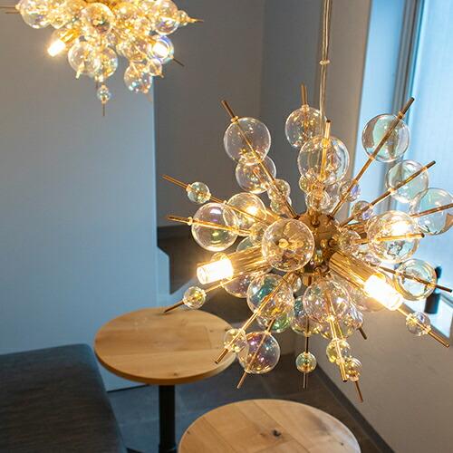 Bubble シャンデリア LED対応 バブルシャンデリア LED 電球付属 バブルランプ シャボン玉 ガラス