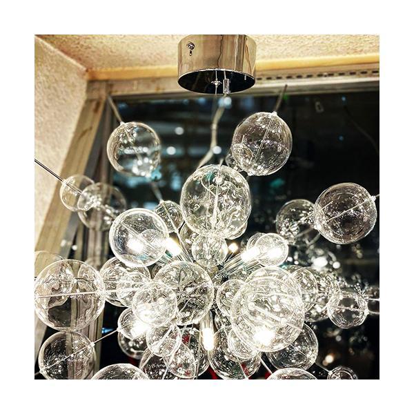 バブルシャンデリア 照明  スタイリッシュ クローム ガラス シャボン玉 球体 ダイニング用食卓用 寝室 玄関 エントランス