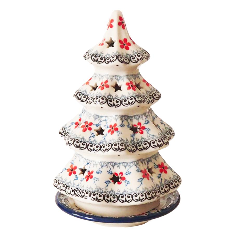 Ceramika Artystyzna クリスマスツリー (20cm) キャンドルホルダー