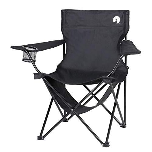 キャプテンスタッグCAPTAIN STAG アウトドアチェア チェア ラウンジチェア 棚モック付き ドリンクホルダー付き ブラック UC-1827 の商品画像