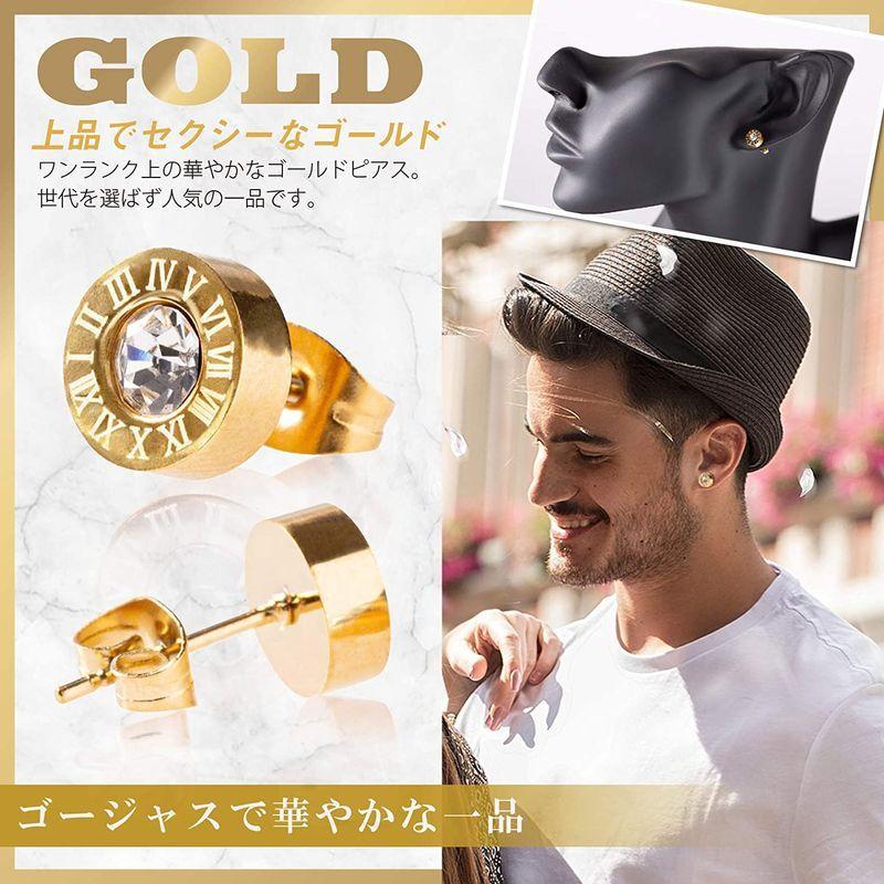 Barranca ピアス メンズ 軟骨ピアス シルバー かっこいい おしゃれ 両耳用 スタッド ローマ数字 ピアス ゴールド 夏セール開催中 Max80 Off