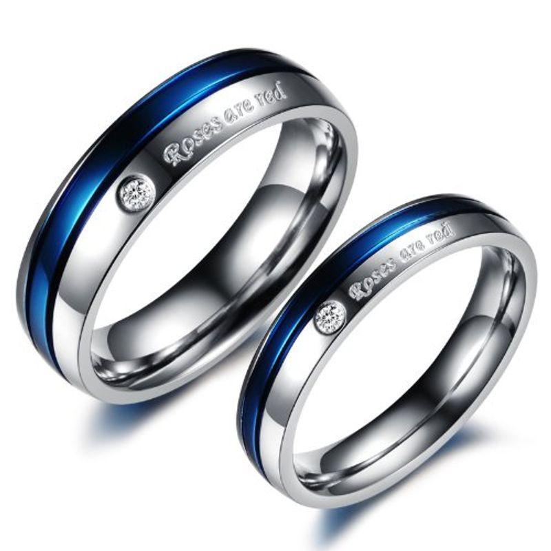 Rockyu ジュエリー ペアリング カップル ステンレス メンズ ブランド 人気 リング チタン おしゃれ 結婚 指輪 刻印 ブルー ジル Grand Marche 通販 Yahoo ショッピング
