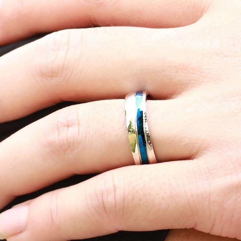 Rockyu ジュエリー ペアリング カップル ステンレス メンズ ブランド 人気 リング チタン おしゃれ 結婚 指輪 刻印 ブルー ジル Grand Marche 通販 Yahoo ショッピング