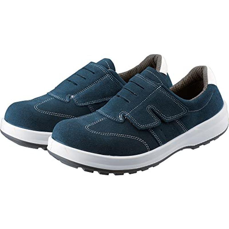 【オンラインショップ】 安全靴 作業 シモン JIS規格 27.0cm ブルー SS18BV ベロア 耐滑 マジック 短靴 メンズ