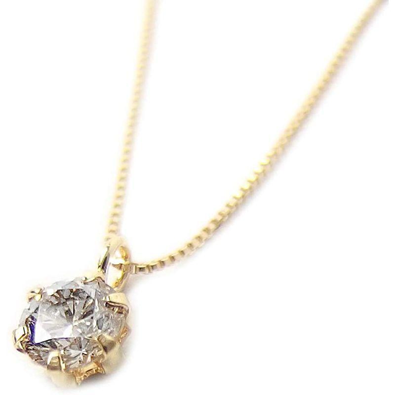 たしろ屋 宝石の森 ダイヤモンド ネックレス 0.2カラット K18 イエロー