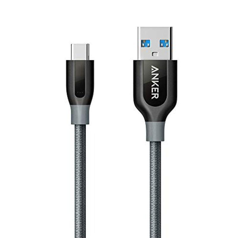 Anker PowerLine+ USB-C  USB-A 3.0 ケーブル (0.9m グレー) Galaxy S10 / S10+ /  （お得な特別割引価格）