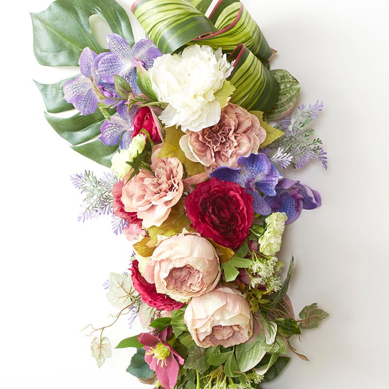 アシンメflowラインアレンジ 高さ90cm / 花 造花 フラワー アシンメflowラインアレンジ 高さ90cm / 花 造花 フラワー