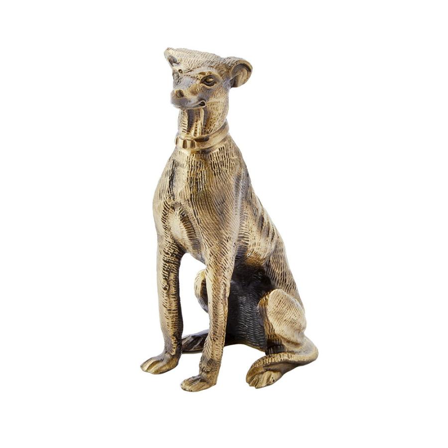 スペイン製 真鍮 オーナメント 犬 高さ12cm / 置物 オブジェ 輸入雑貨 