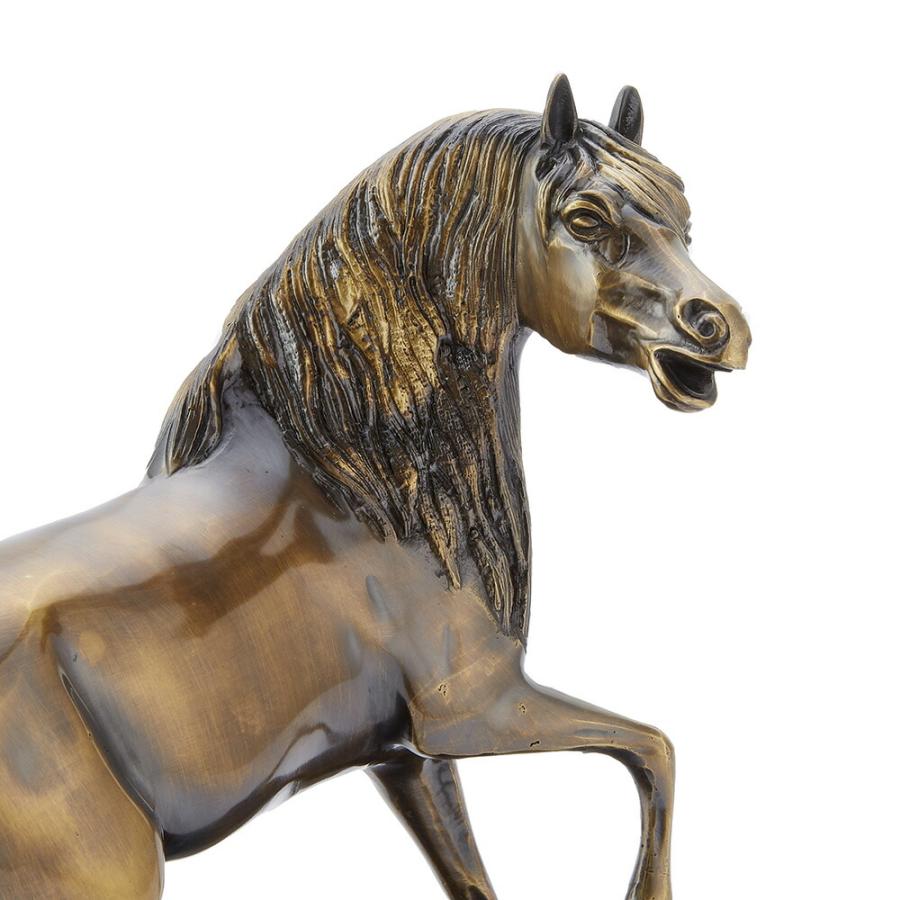 スペイン製 真鍮 オーナメント ウマ 幅35.5cm / 馬 置物 オブジェ 輸入