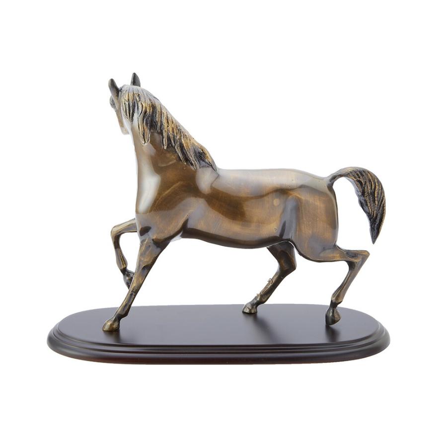 スペイン製 真鍮 オーナメント ウマ 幅35.5cm / 馬 置物 オブジェ 輸入