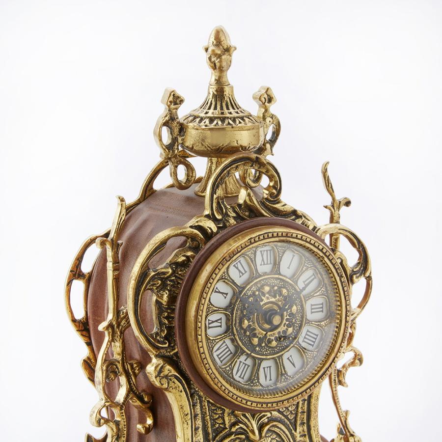 スペイン製 真鍮 置き時計 幅21.5cm / 金 ゴールド 時計 輸入雑貨