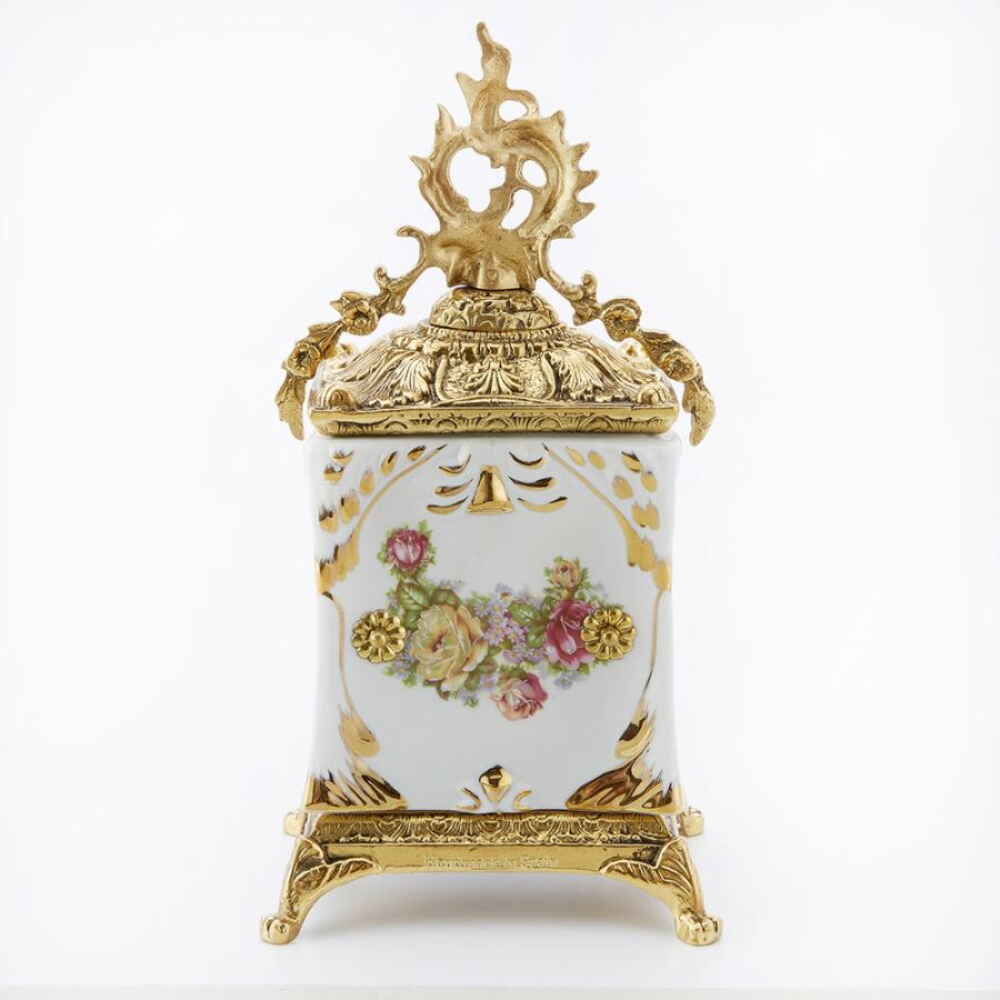 スペイン製 真鍮 置き時計 幅18cm / 金 ゴールド 時計 輸入雑貨