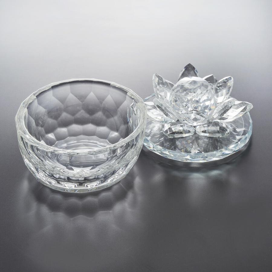 キラキラガラス ジュエリーボックス ロータス 幅10cm / 収納 小物入れ