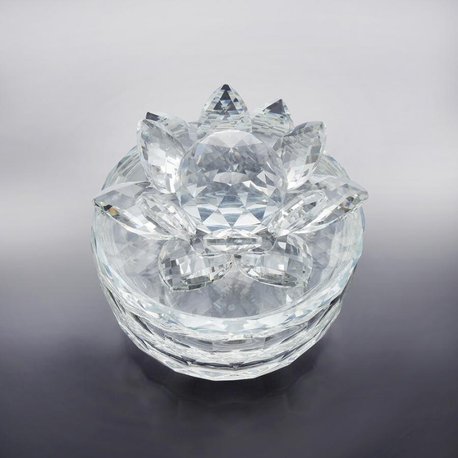 キラキラガラス ジュエリーボックス ロータス 幅10cm / 収納 小物入れ