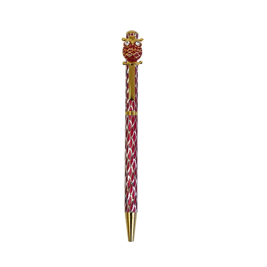 ROYAL ARDEN（ロイヤルアーデン） キラキラボールペン フクロウ レッド
