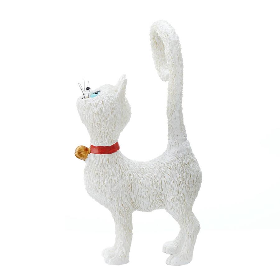 CATS 白猫しっぽくるりん 高さ11cm / DUB75 ネコ 猫 置物 オブジェ