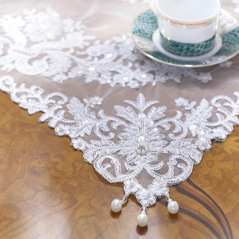 好評にて期間延長 テーブルランナー ホワイト 40 100cm レース 長方形 花 刺繍 白 テーブルセンター テーブル 飾り布 雑貨 高級 食卓 ダイニング おもてなし おしゃれ Supplystudies Com