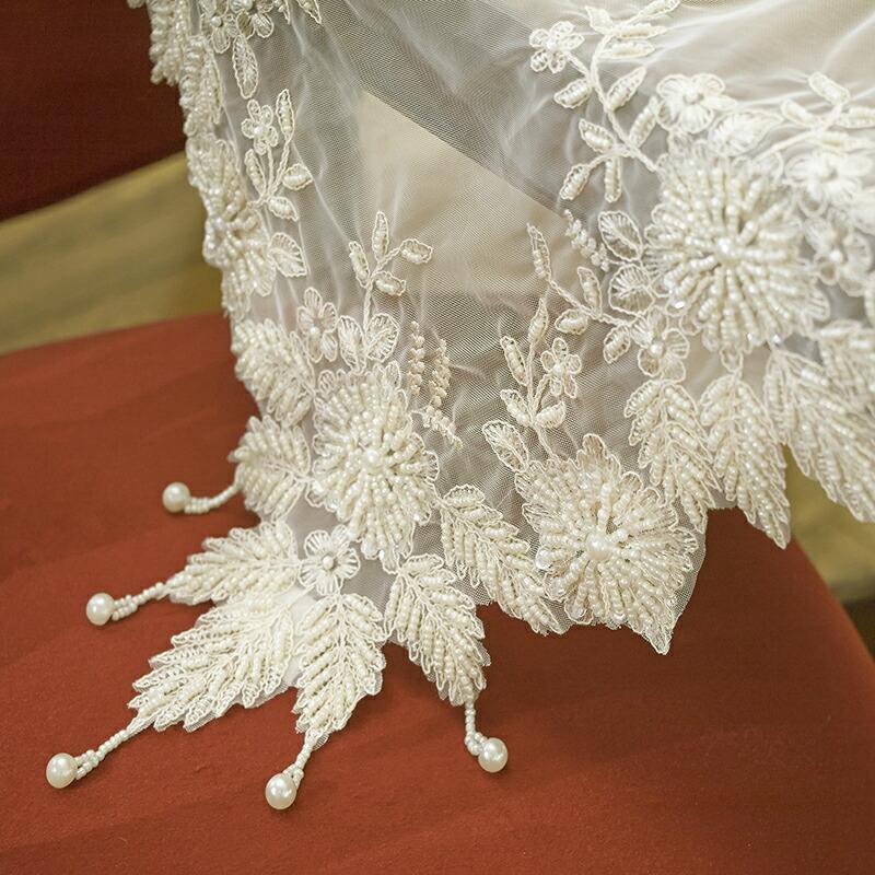テーブルクロス アイボリー 85×85cm / レース 正方形 花 刺繍 テーブル