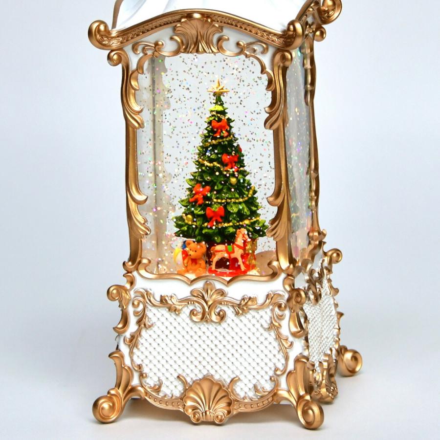 リキッドLEDオルゴール ホワイトランタンツリー125-258