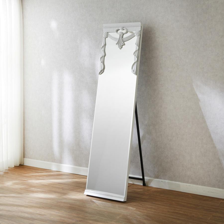 クラシック調 スタンドミラー ホワイト 高さ160cm / ミラー 鏡 全身鏡 