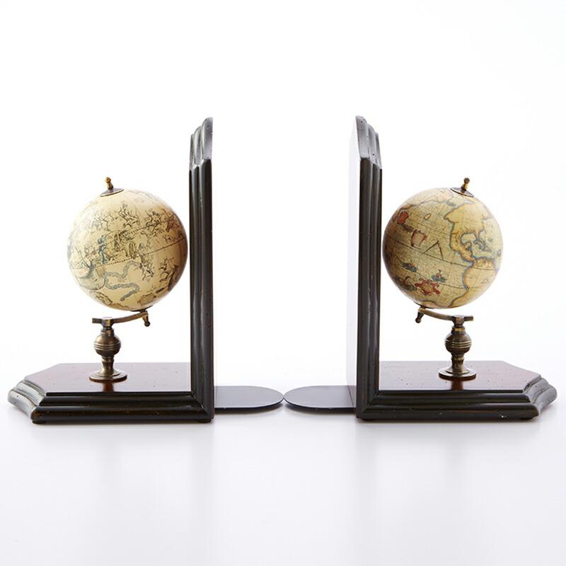 【アンティーク】地球儀の本立て オーセンティックモデルズ グローブ ブックエンド / ブックスタンド 本