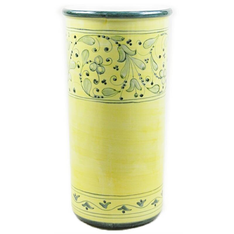 イタリア製 陶器 花柄 傘立て アンブレラスタンド MADE IN ITALY