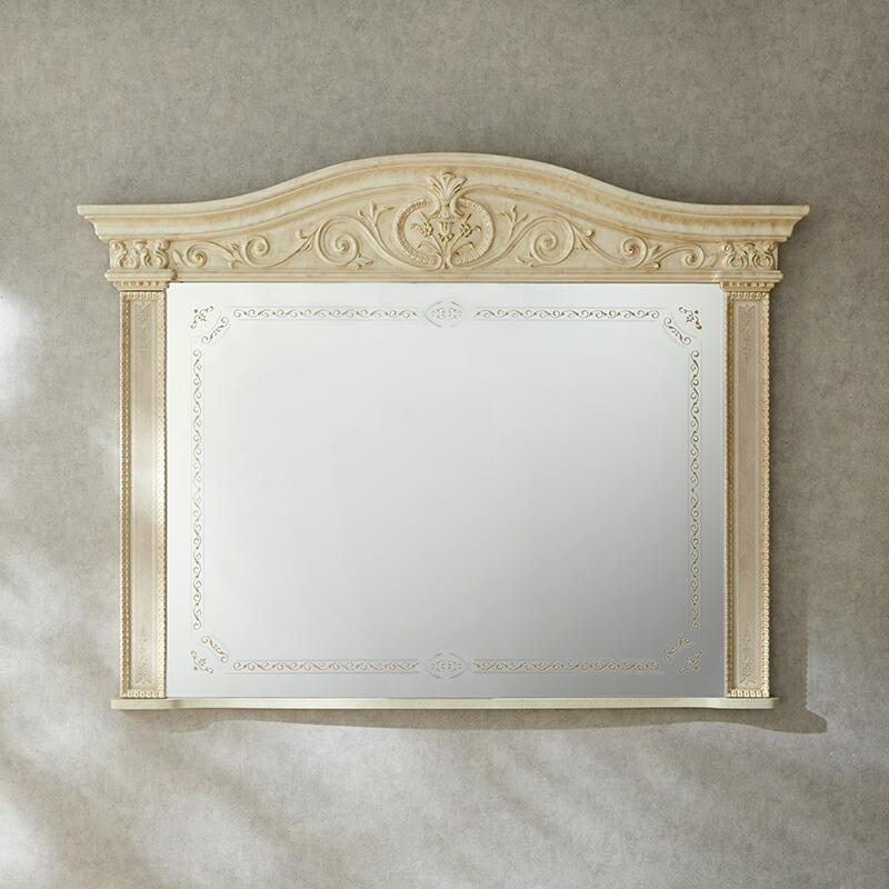 サルタレッリ ヴェルサイユ ミラー アイボリー 幅144cm / 輸入家具 白 