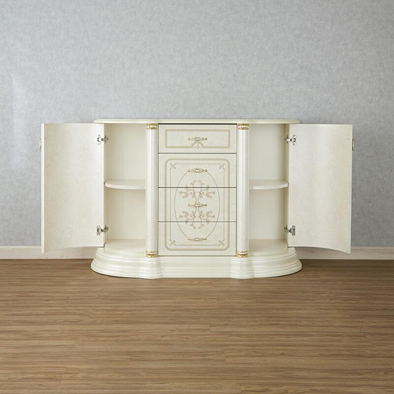 サルタレッリ フローレンス 3ドアサイドボード アイボリー 幅129cm