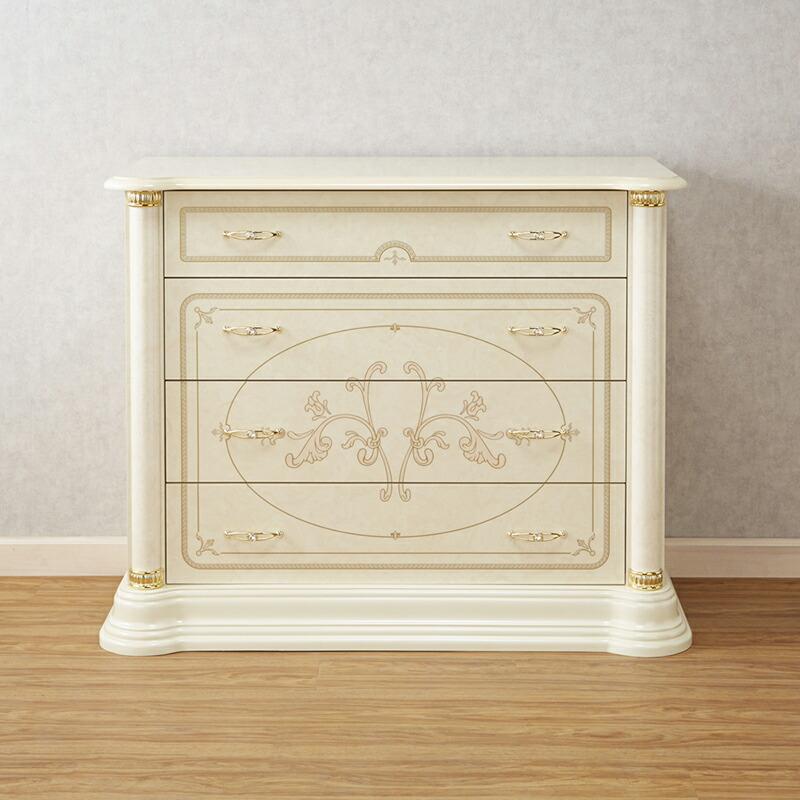 イタリア製４段チェスト（アイボリー）フローレンス　サルタレッリ社 サルタレッリ フローレンス 4段 チェスト アイボリー 幅112cm / 輸入
