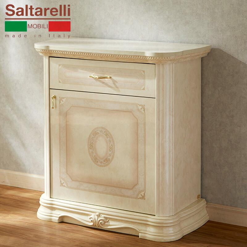 イタリア製アマルフィ1Dキャビネット（アイボリー）／㊽