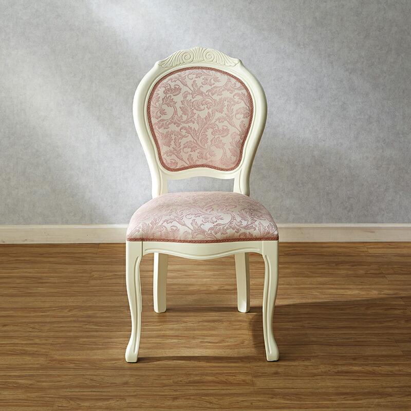 クラシック ピンク アンティーク高級布張り椅子