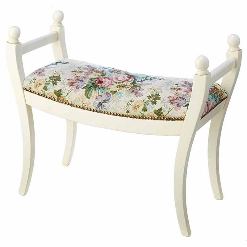 アンティーク調 ゴブラン織アームつきベンチスツール 送料込み アンティーク調 ゴブラン織アームつきベンチスツール