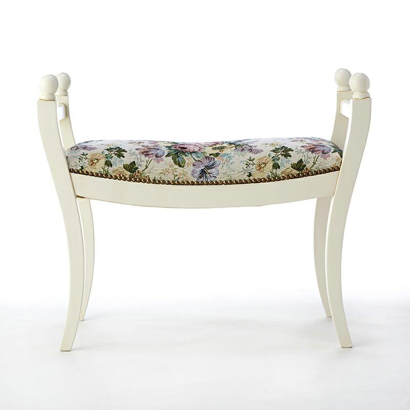 イタリア製 ベンチ ゴブランフラワー 幅72cm / イス 長椅子 スツール