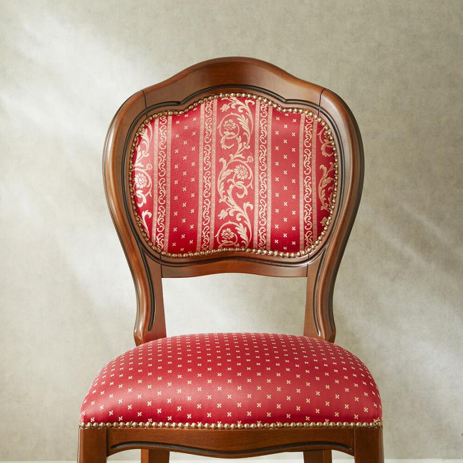 イタリア製 ダイニングチェア シックレッド 幅49cm / 椅子 チェア 輸入