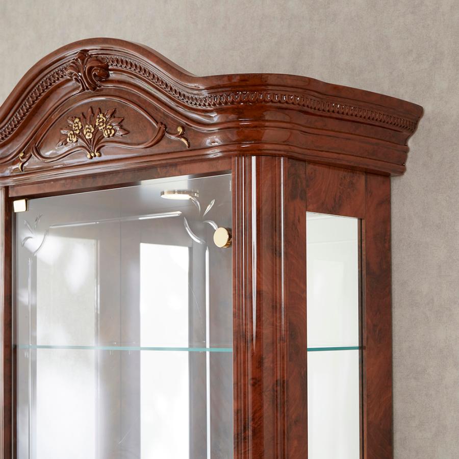 R051 Saltarelli サルタレッリ アマルフィ 1ドアグラスカップボード ウォールナット色 Used・美品 サルタレッリ アマルフィ 1ドアグラスカップボード (食器棚 飾り棚