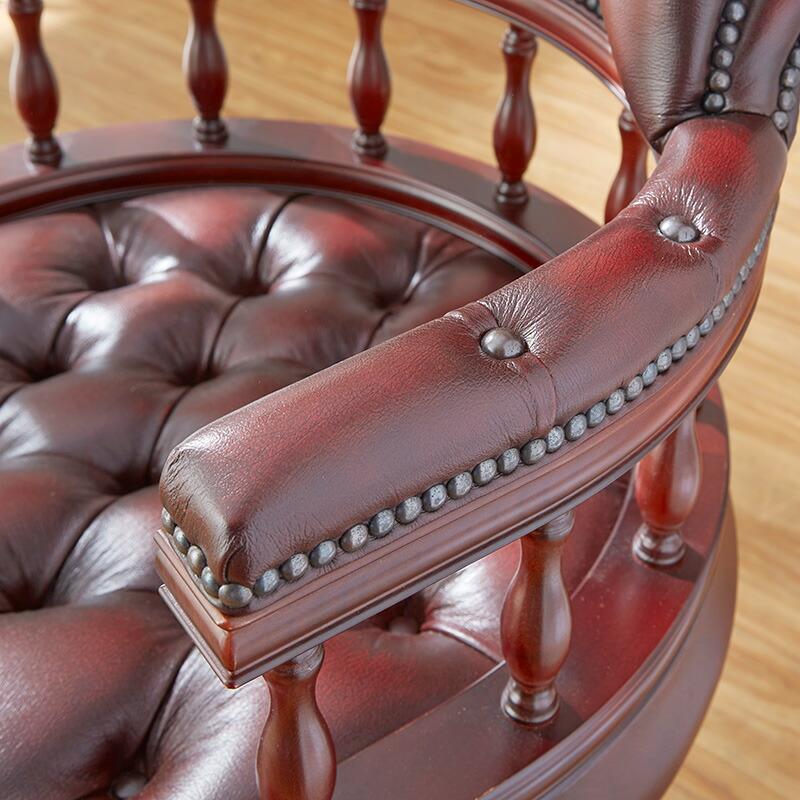 キャスター付き チェア Captain's Swivel チェスターフィールド
