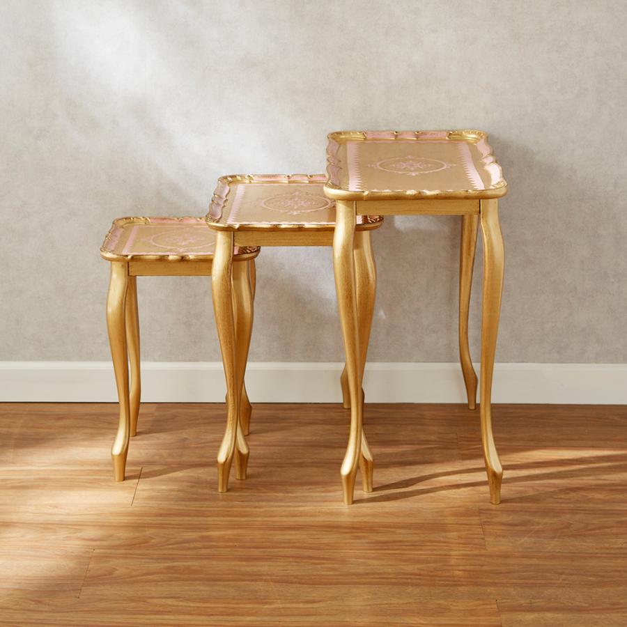 ネストテーブル サイドテーブル アンティーク 風 おしゃれ 木製