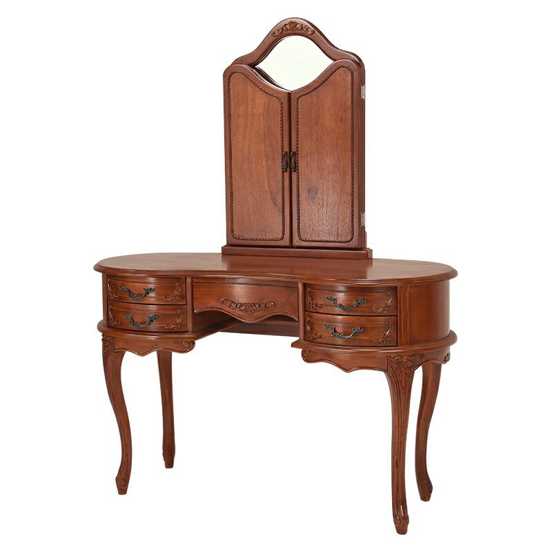 ドレッサー 幅115cm / 化粧台 鏡 ミラー 机 デスク 収納家具 収納 扉