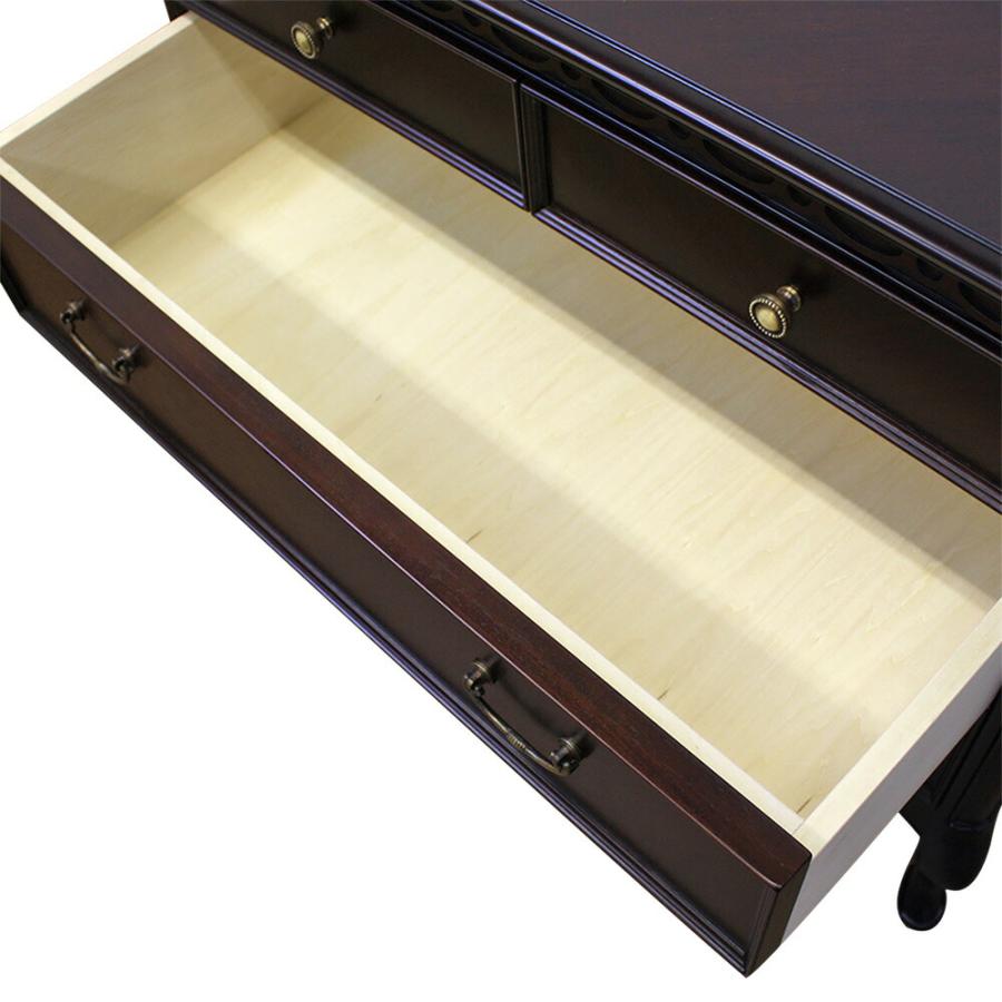 東海家具工業 - フルール 用だんす まっ黒い赤銅色 幅85糎 / フルールDM 用だんす85 棚 姫系 赤銅色 茶 リビング 夕めし 室内装飾 アンティーク 表現スタイル マホガニー