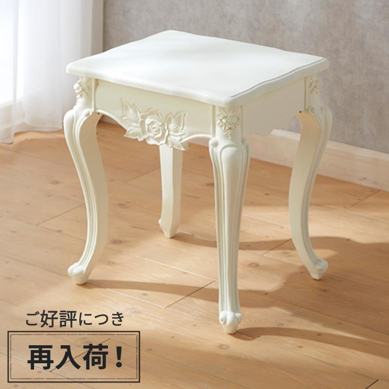 猫足ドレッサー 【収納付きテーブル・スツールチェア】 木製