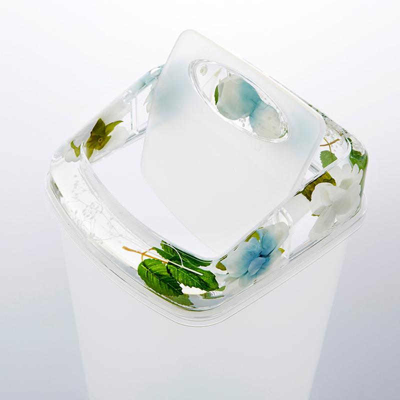 アクリル 水中花 ダストボックス / ダストBOX ゴミ箱 ごみ箱 フタ付き