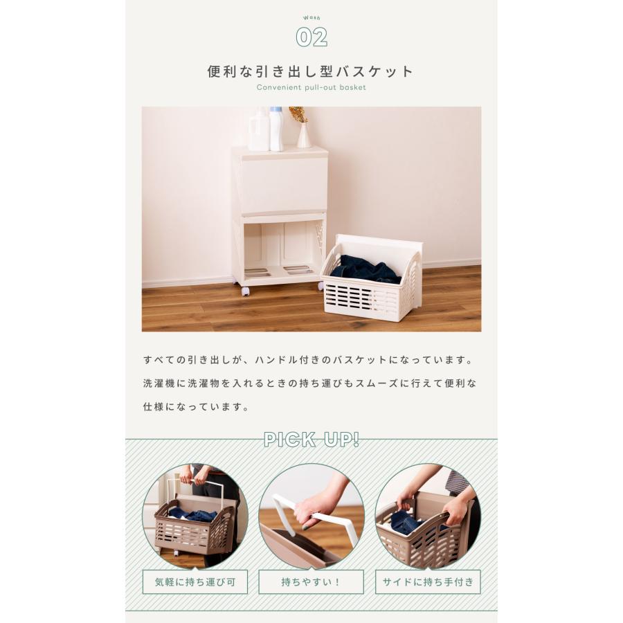 ランドリーバスケット ワゴン 2段 スリム おしゃれ かご キャスター ランドリーボックス ボックス ランドリー バスケット ベージュ ブルー ブラウン アイボリー | 東谷 | 12