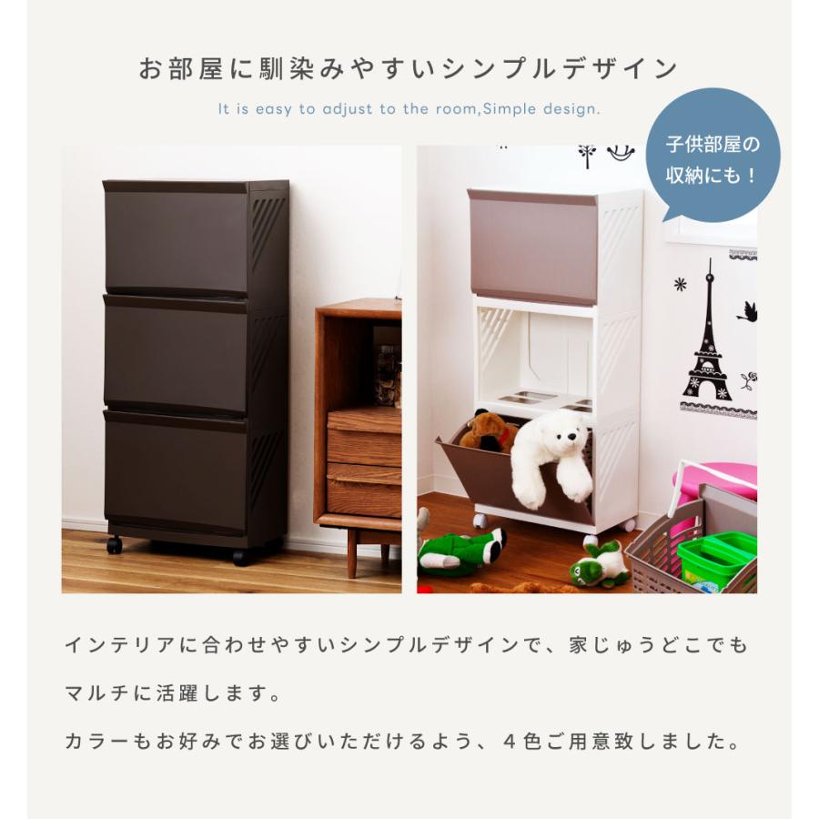 ランドリーバスケット 洗濯カゴ キャスター付き 洗面所 収納 ランドリー収納 ランドリー タオル収納  3段 チェスト 脱衣所 バスタオル収納 ベージュ アイボリー | 東谷 | 17