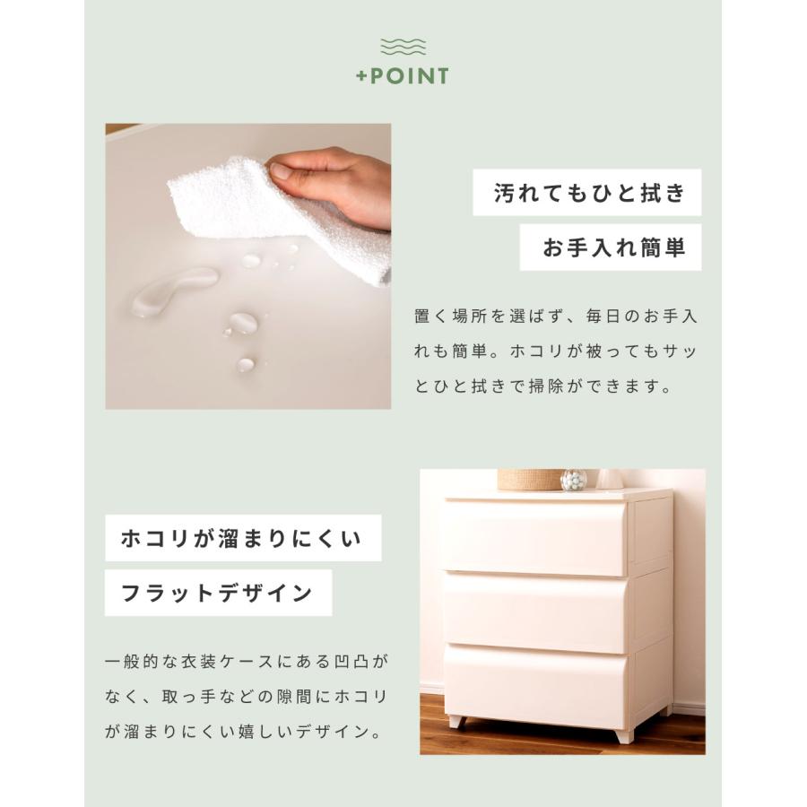 チェスト 衣装ケース ローチェスト 収納 引き出し 白 収納家具