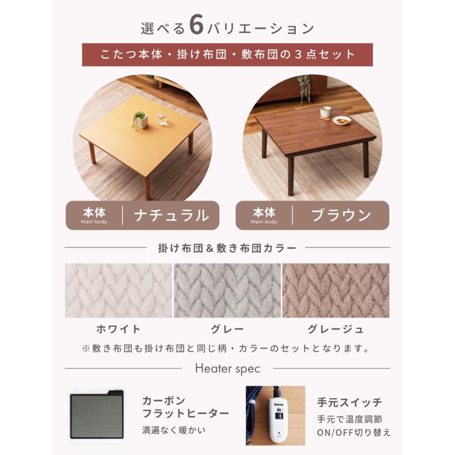 こたつセット こたつテーブル こたつ布団 掛け布団 敷き布団 幅75