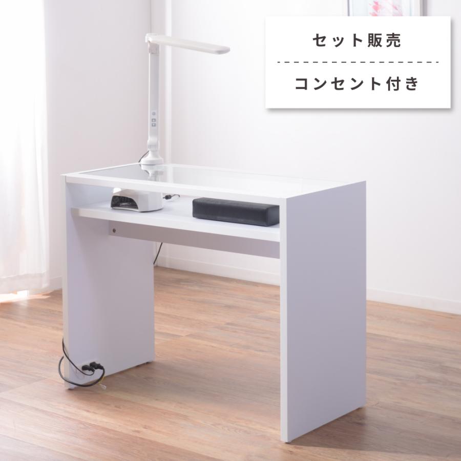 東谷 ネイルテーブル ネイルデスク 幅96 白 ガラス 木製 棚付き 東谷 ネイルテーブル ネイルデスク 幅96 白 ガラス 木製 棚付き
