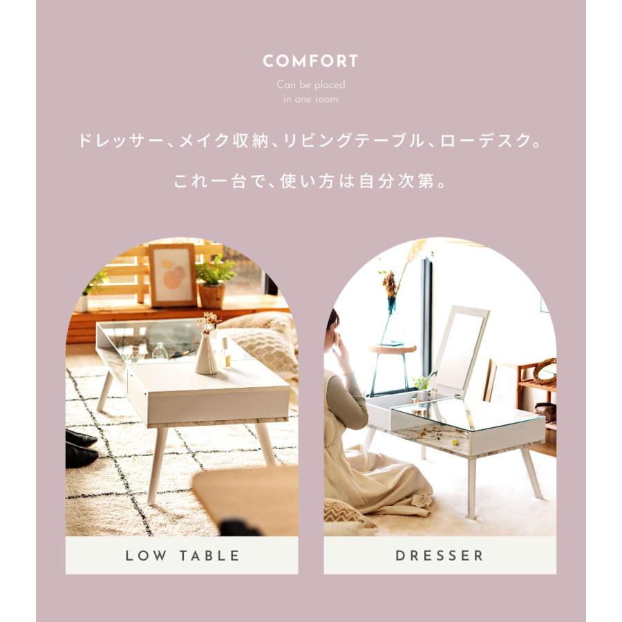 東谷 デスク おしゃれ 机 テーブル ドレッサー 化粧台 メイク 収納付き