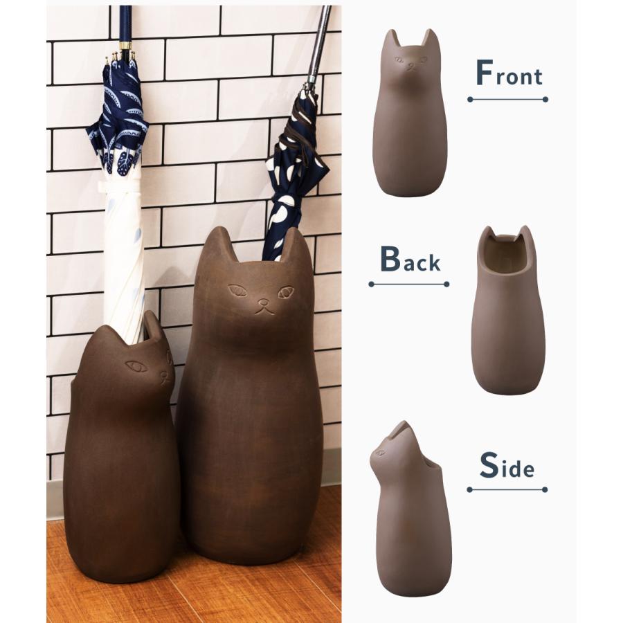 傘立て おしゃれ スリム 陶器 外置き 猫 コンパクト アンブレラスタンド 北欧 玄関収納 屋外 傘置き かさたて かわいい 傘立 ねこ ブラック ブラウン ホワイト | 東谷 | 15