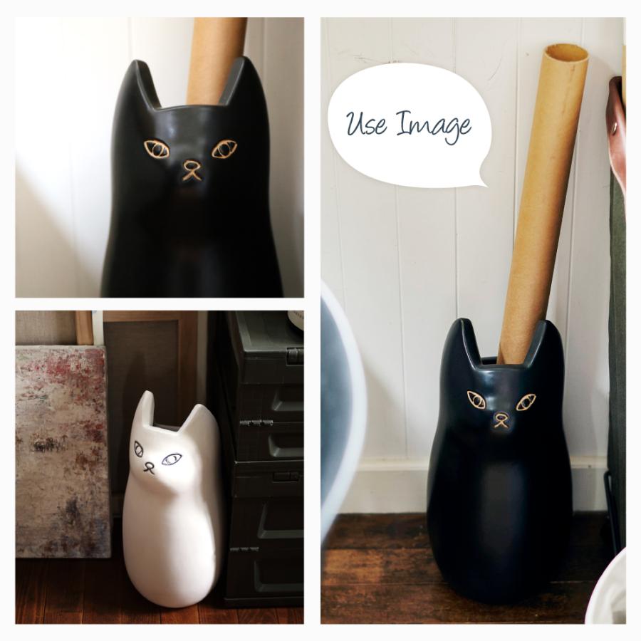 傘立て おしゃれ スリム 陶器 外置き 猫 コンパクト アンブレラスタンド 北欧 玄関収納 屋外 傘置き かさたて かわいい 傘立 ねこ ブラック ブラウン ホワイト | 東谷 | 10